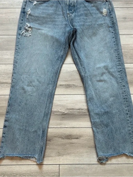 Nuuds Curvy Fit Straight Leg Ankle Jeans Distressed Size 29 High Rise - Picture 3 of 9